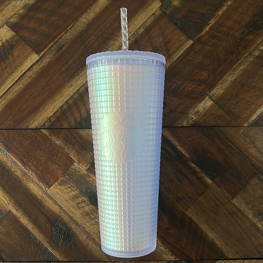 ✨BRAND NEW✨STARBUCKS Unicorn Iridescent Soft Touch Grid Venti Tumbler Cold Cup
